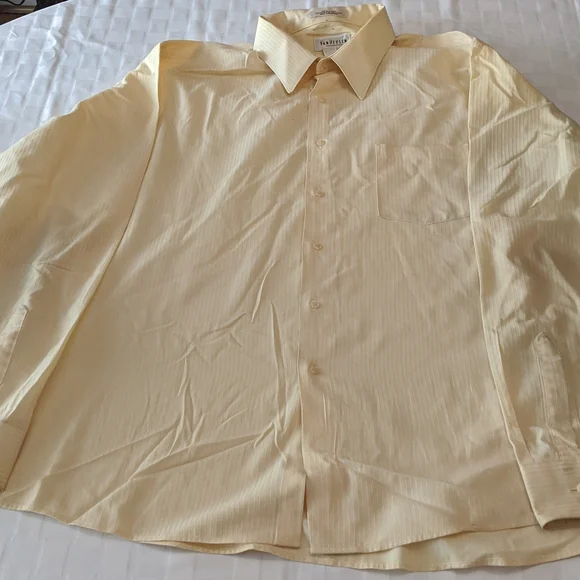 Van Heusen Shirts Van Heusen Satin Stripe Light Yellow Dress